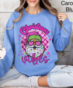 vintage christmas sweatshirt sparkle santa with sunglasses oversized retro top for holiday vibes and festive style nb8hh