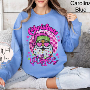 vintage christmas sweatshirt sparkle santa with sunglasses oversized retro top for holiday vibes and festive style nb8hh