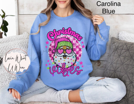 vintage christmas sweatshirt sparkle santa with sunglasses oversized retro top for holiday vibes and festive style nb8hh