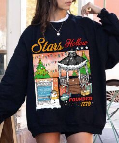 vintage christmas sweatshirt stars hollow festival hoodie winter tree design inspired by tv show connecticut 6qe95