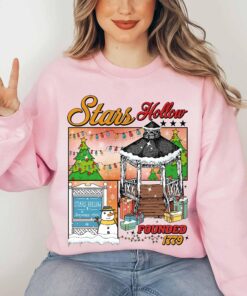 vintage christmas sweatshirt stars hollow festival hoodie winter tree design inspired by tv show connecticut erjey