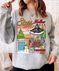 vintage christmas sweatshirt stars hollow festival hoodie winter tree design inspired by tv show connecticut mvw9o