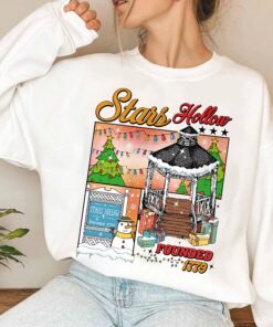 vintage christmas sweatshirt stars hollow festival hoodie winter tree design inspired by tv show connecticut njy0u