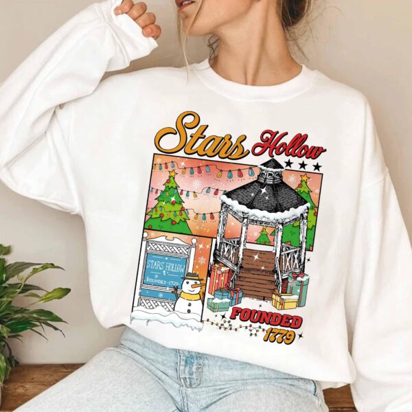 vintage christmas sweatshirt stars hollow festival hoodie winter tree design inspired by tv show connecticut njy0u