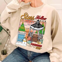 Vintage Christmas Sweatshirt Stars Hollow Festival Hoodie Winter Tree Design Inspired by TV Show Connecticut