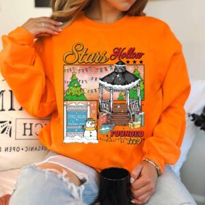 vintage christmas sweatshirt stars hollow festival hoodie winter tree design inspired by tv show connecticut vuq7a