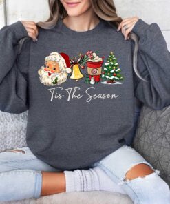 vintage christmas sweatshirt tis the season design comfortable winter apparel for holiday celebrations dwlbk scaled