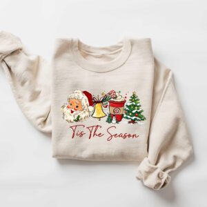 vintage christmas sweatshirt tis the season design comfortable winter apparel for holiday celebrations eccpe scaled