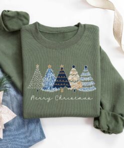 vintage christmas sweatshirt tis the season design with cake tree print for women holiday apparel 3bax4