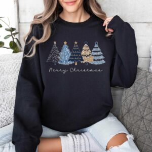 vintage christmas sweatshirt tis the season design with cake tree print for women holiday apparel jvxrs scaled