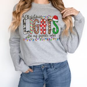 vintage christmas sweatshirt with animal print and lights design for christmas lights lovers and fun holiday celebrations g6map