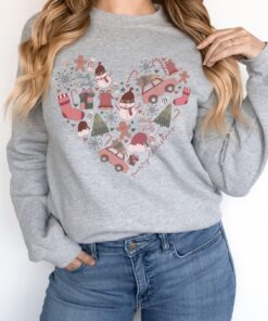 vintage christmas sweatshirt with antique truck design and santa hat graphic for a unique holiday look it0vu