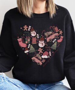 vintage christmas sweatshirt with antique truck design and santa hat graphic for a unique holiday look x92w9