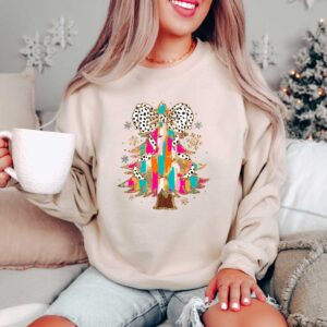 vintage christmas sweatshirt with bow tree design and matching t shirt for holiday celebrations and santa coquette style edexe