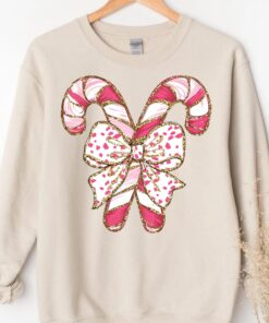 vintage christmas sweatshirt with candy cane design for christmas squad crewneck and pink christmas style hnxye scaled