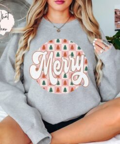 vintage christmas sweatshirt with checkered design featuring merry vintage tree for trendy oversized family holiday apparel 7q6rk