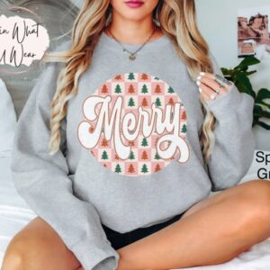 vintage christmas sweatshirt with checkered design featuring merry vintage tree for trendy oversized family holiday apparel 7q6rk