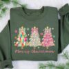vintage christmas sweatshirt with colorful tree design and dalmatian dots for a fun holiday look in a comfortable crewneck style 4lumf scaled