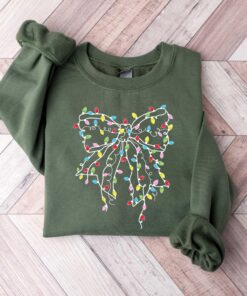 vintage christmas sweatshirt with coquette bow design for retro style holiday celebrations and new year gatherings s1fnb scaled