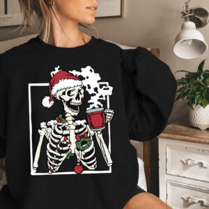 vintage christmas sweatshirt with dead inside skeleton design for men and women ideal for coffee lovers and holiday gatherings wavi6 scaled