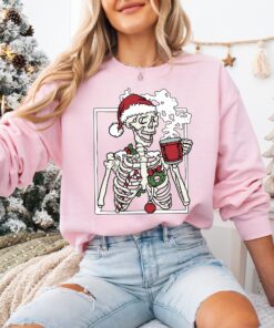 vintage christmas sweatshirt with dead inside skeleton design for men and women ideal for coffee lovers and holiday gatherings yibiy scaled