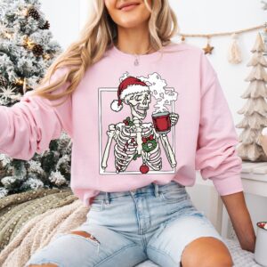 vintage christmas sweatshirt with dead inside skeleton design for men and women ideal for coffee lovers and holiday gatherings yibiy scaled