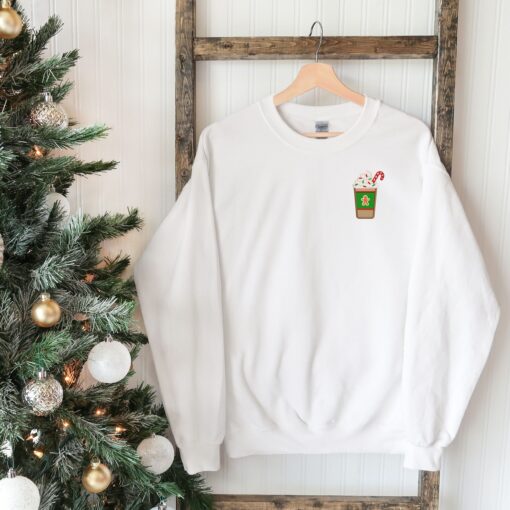 vintage christmas sweatshirt with embroidered coffee design for a unique holiday look and comfort in festive style almm8 scaled