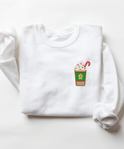 vintage christmas sweatshirt with embroidered coffee design for a unique holiday look and comfort in festive style k36p3 scaled