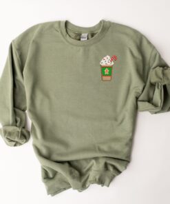 vintage christmas sweatshirt with embroidered coffee design for a unique holiday look and comfort in festive style r9nim scaled