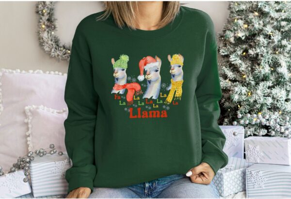 vintage christmas sweatshirt with fa la la la llama design for llama lovers funny holiday sweater for festive celebrations vllah