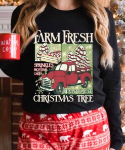 vintage christmas sweatshirt with farm fresh tree design for women and cake hoodie style ideal for winter celebrations fuvbx