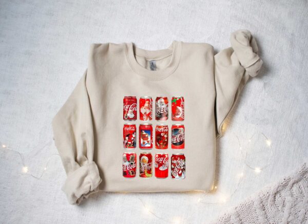 vintage christmas sweatshirt with funny coke design for cola lovers featuring iconic coke bottles hjcpn scaled