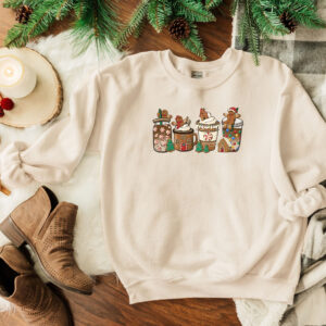 vintage christmas sweatshirt with gingerbread and coffee design for women fun holiday apparel for festive celebrations 9ipwt