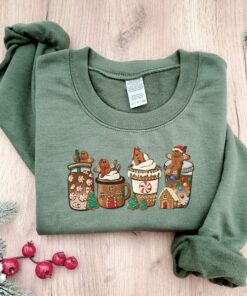 vintage christmas sweatshirt with gingerbread and coffee design for women fun holiday apparel for festive celebrations jo6wl scaled