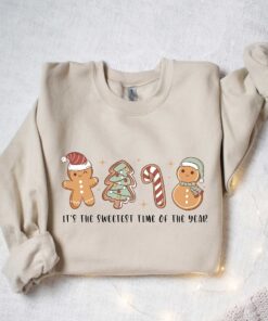 vintage christmas sweatshirt with gingerbread and cookies design for holiday celebrations dmnam scaled