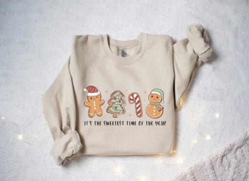 vintage christmas sweatshirt with gingerbread and cookies design for holiday celebrations dmnam scaled