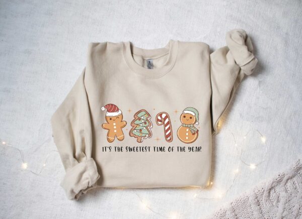 vintage christmas sweatshirt with gingerbread and cookies design for holiday celebrations dmnam scaled