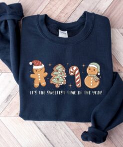 vintage christmas sweatshirt with gingerbread and cookies design for holiday celebrations dnkkz scaled