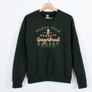 vintage christmas sweatshirt with gingerbread bakery design for women trendy and comfortable holiday apparel fx6re