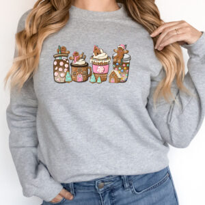 vintage christmas sweatshirt with gingerbread design for coffee lovers and holiday gatherings ibpyx