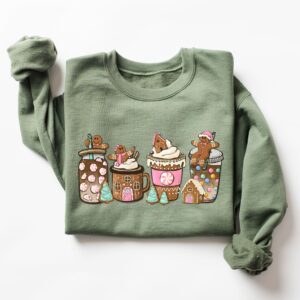 vintage christmas sweatshirt with gingerbread design for coffee lovers and holiday gatherings kjcyg