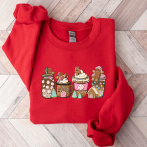 vintage christmas sweatshirt with gingerbread design for coffee lovers and holiday gatherings uokdo