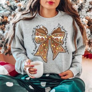 vintage christmas sweatshirt with gingerbread design for holiday cheer and seasonal style beh39