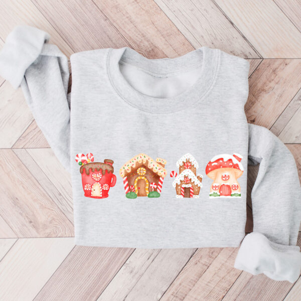 vintage christmas sweatshirt with gingerbread house design for a fun holiday look in crew neck style 1zlxt scaled