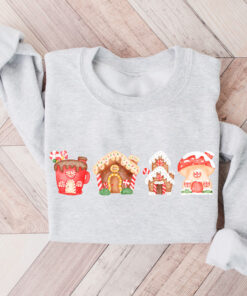 vintage christmas sweatshirt with gingerbread house design for a fun holiday look in crew neck style 1zlxt scaled