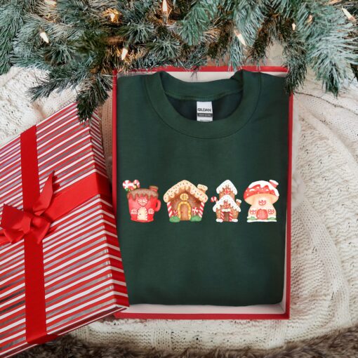 vintage christmas sweatshirt with gingerbread house design for a fun holiday look in crew neck style 3tnq9 scaled