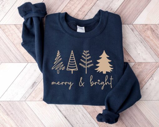 vintage christmas sweatshirt with gold tree design for family gatherings and holiday celebrations njsn6 scaled