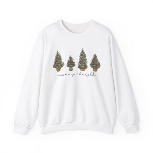 vintage christmas sweatshirt with green tree design for holiday celebrations and winter comfort