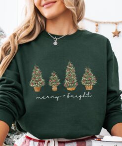 vintage christmas sweatshirt with green tree design for holiday celebrations and winter comfort kslvk scaled