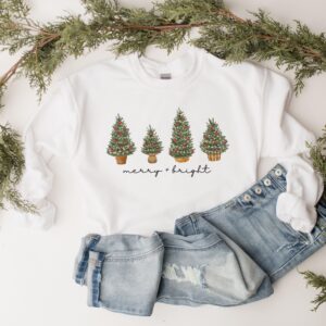 vintage christmas sweatshirt with green tree design for holiday celebrations and winter comfort trcyz